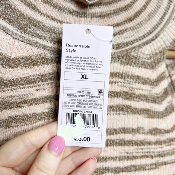 New with Tag Wild Fable Women Cold Shoulder Neutral Space Dye Turtleneck Sweater - Picture 14 of 16